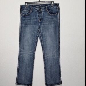 Cowgirl Tuff Medium Wash Western High Rise Straight Leg Denim Jeans Size 36